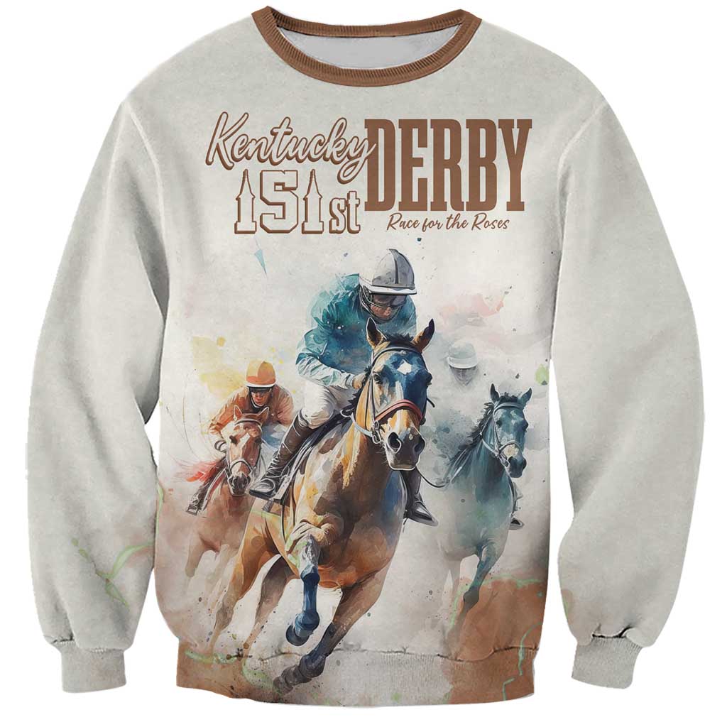 Personalised Kentucky Horse Racing Sweatshirt 151st Anniversary LT7