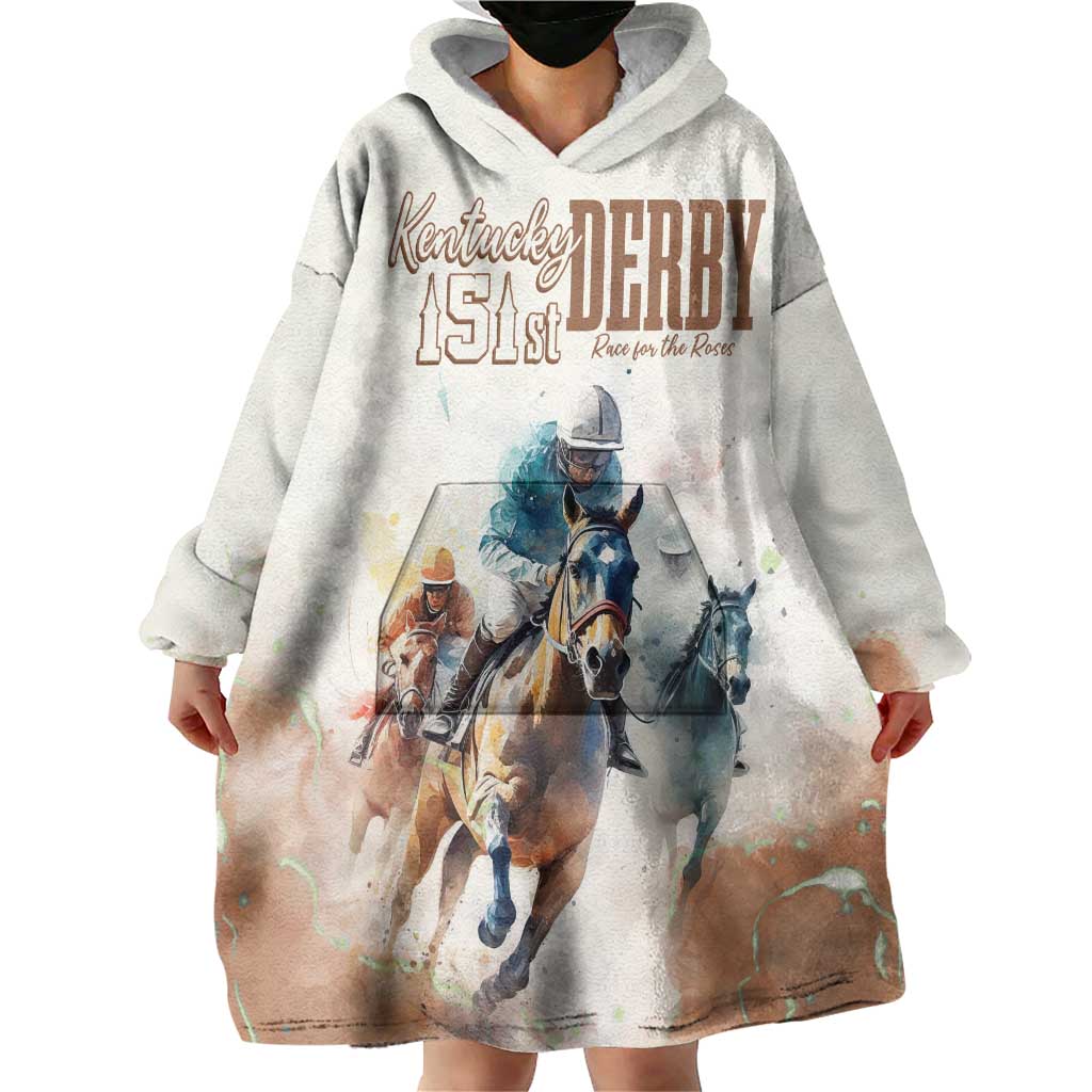 Personalised Kentucky Horse Racing Wearable Blanket Hoodie 151st Anniversary LT7