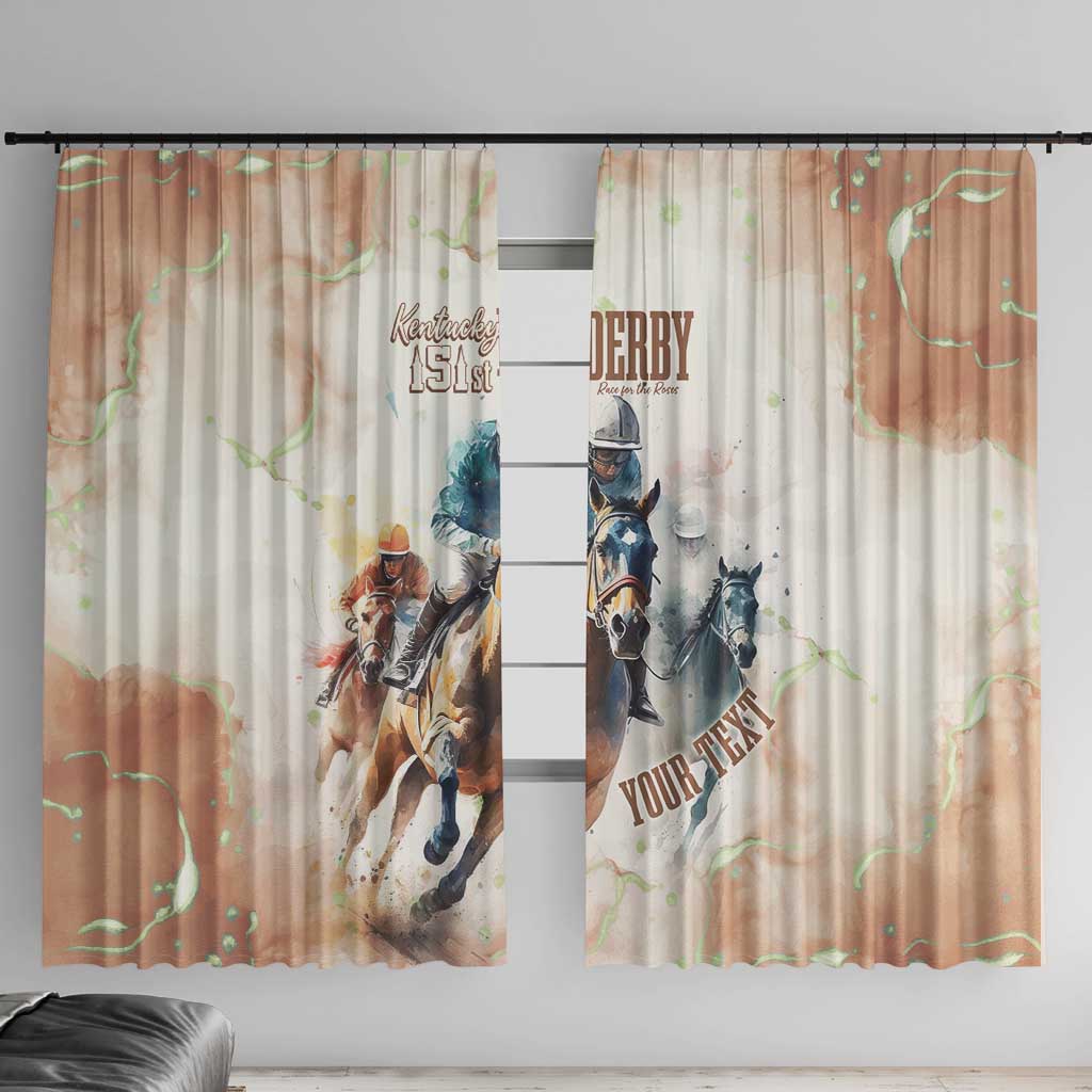 Personalised Kentucky Horse Racing Window Curtain 151st Anniversary LT7