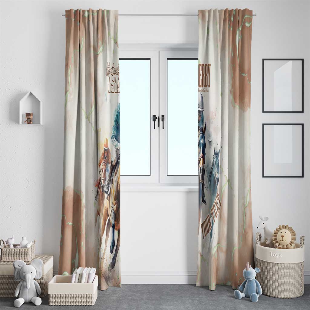 Personalised Kentucky Horse Racing Window Curtain 151st Anniversary LT7