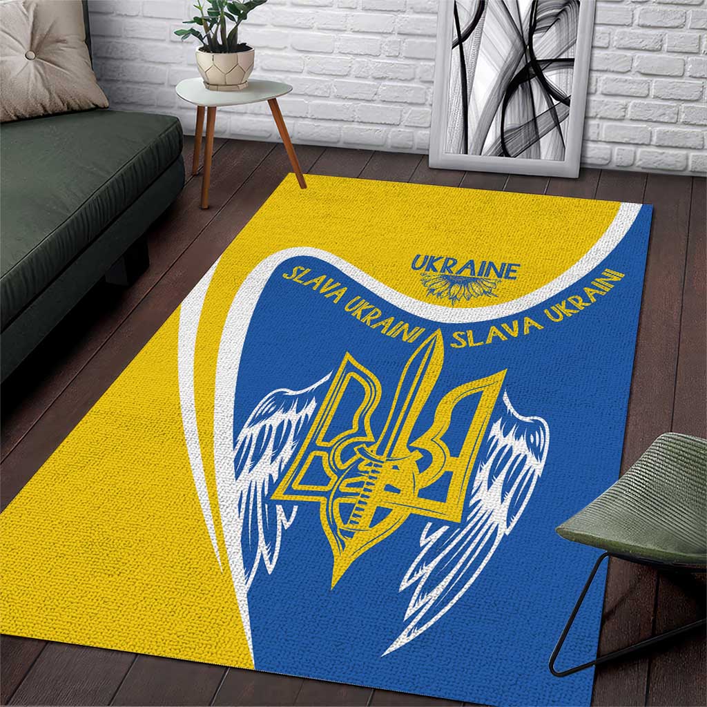 Ukraine Stylized Tryzub Area Rug Slava Ukraini