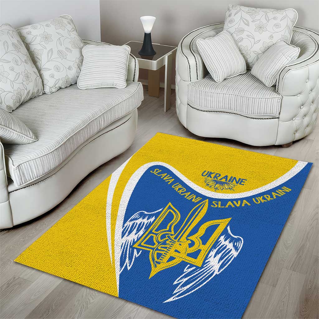 Ukraine Stylized Tryzub Area Rug Slava Ukraini