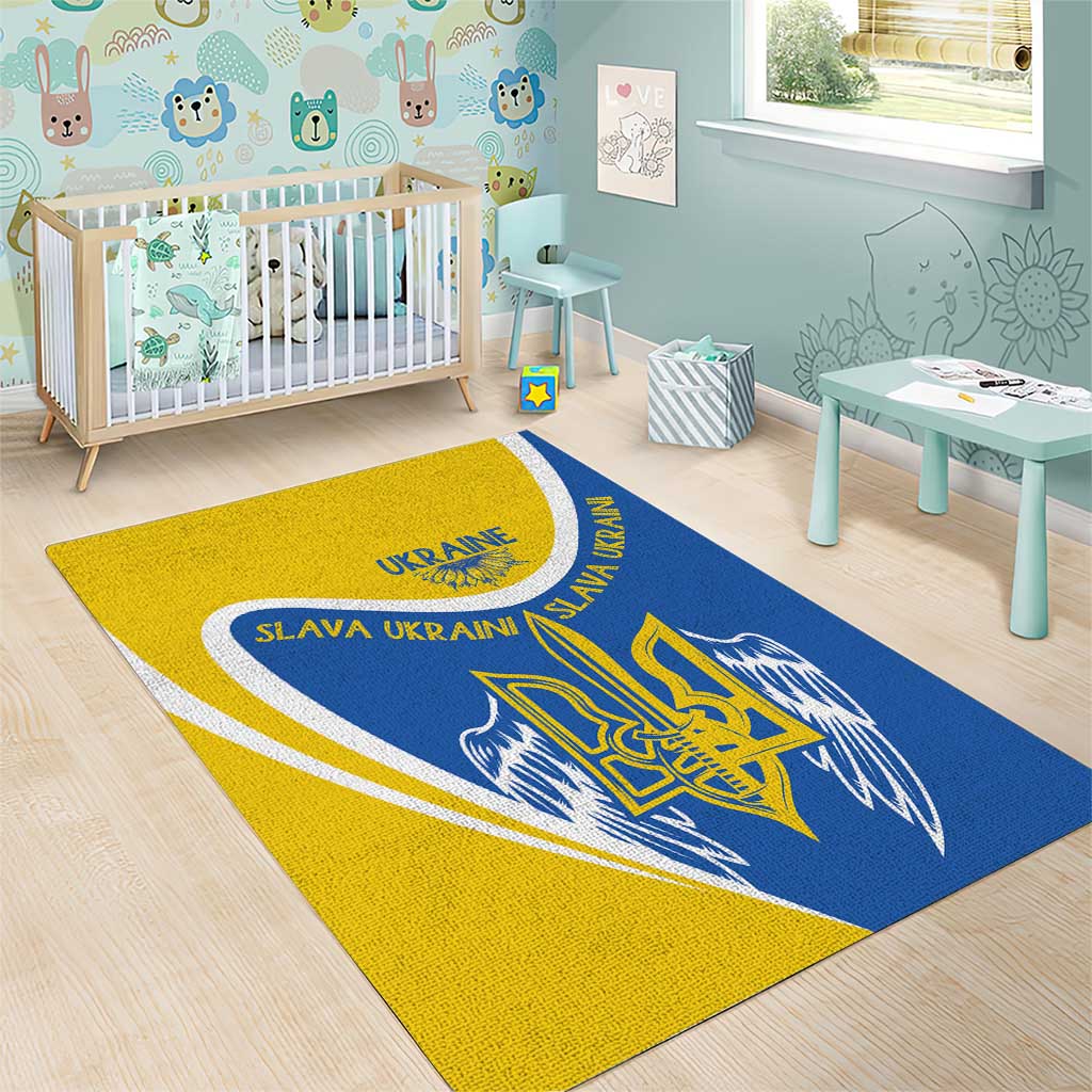 Ukraine Stylized Tryzub Area Rug Slava Ukraini