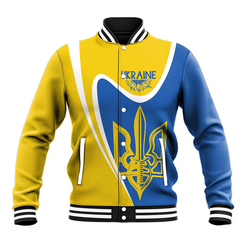 Ukraine Stylized Tryzub Baseball Jacket Slava Ukraini