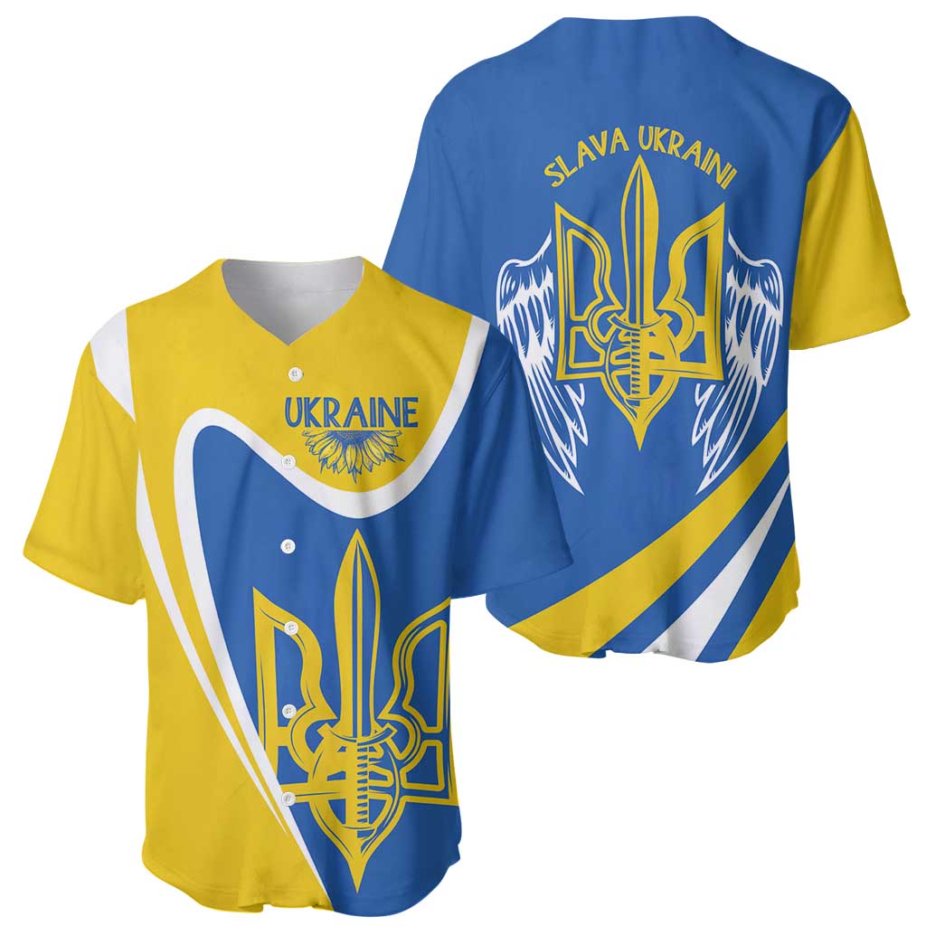 Ukraine Stylized Tryzub Baseball Jersey Slava Ukraini