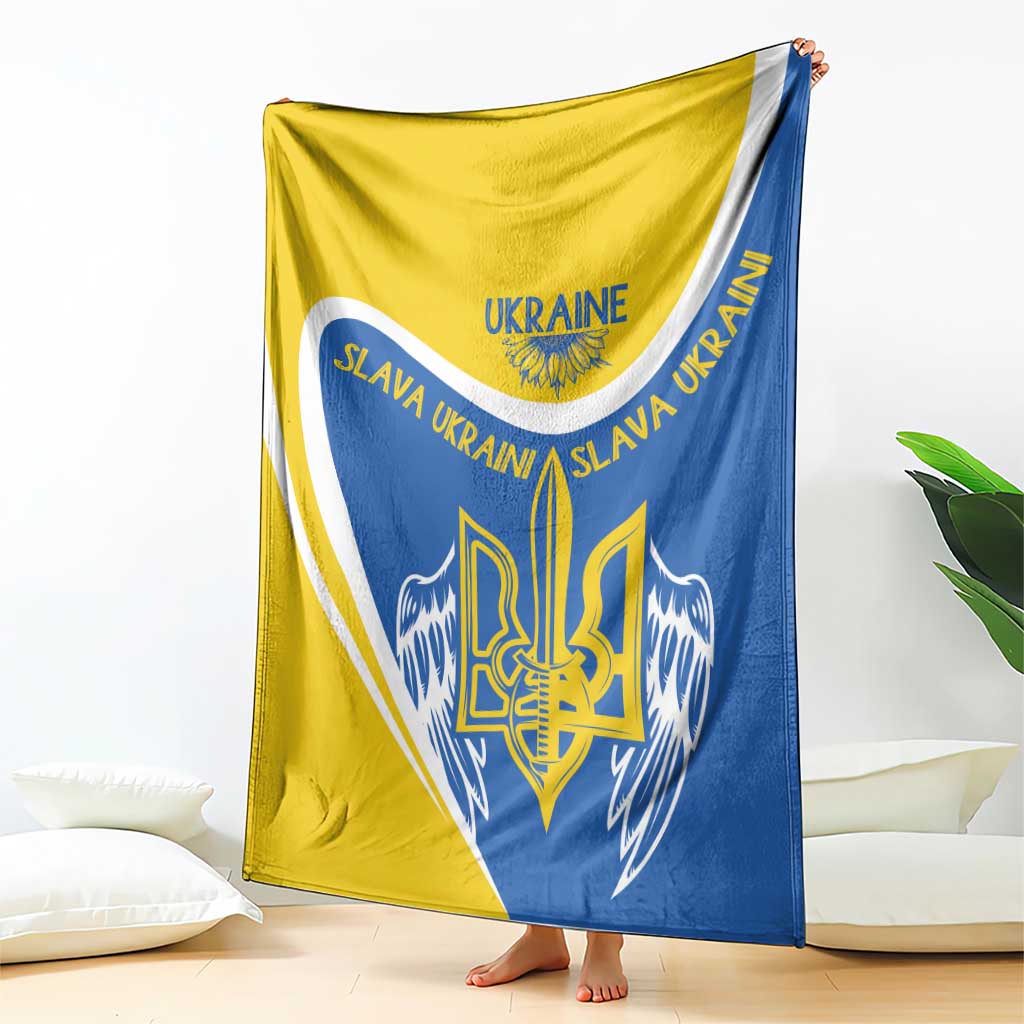 Ukraine Stylized Tryzub Blanket Slava Ukraini