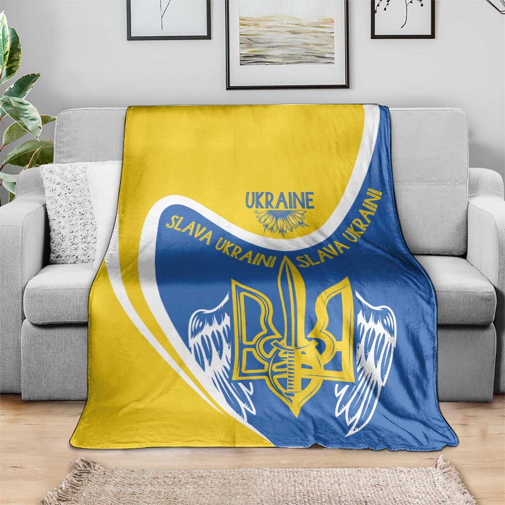 Ukraine Stylized Tryzub Blanket Slava Ukraini