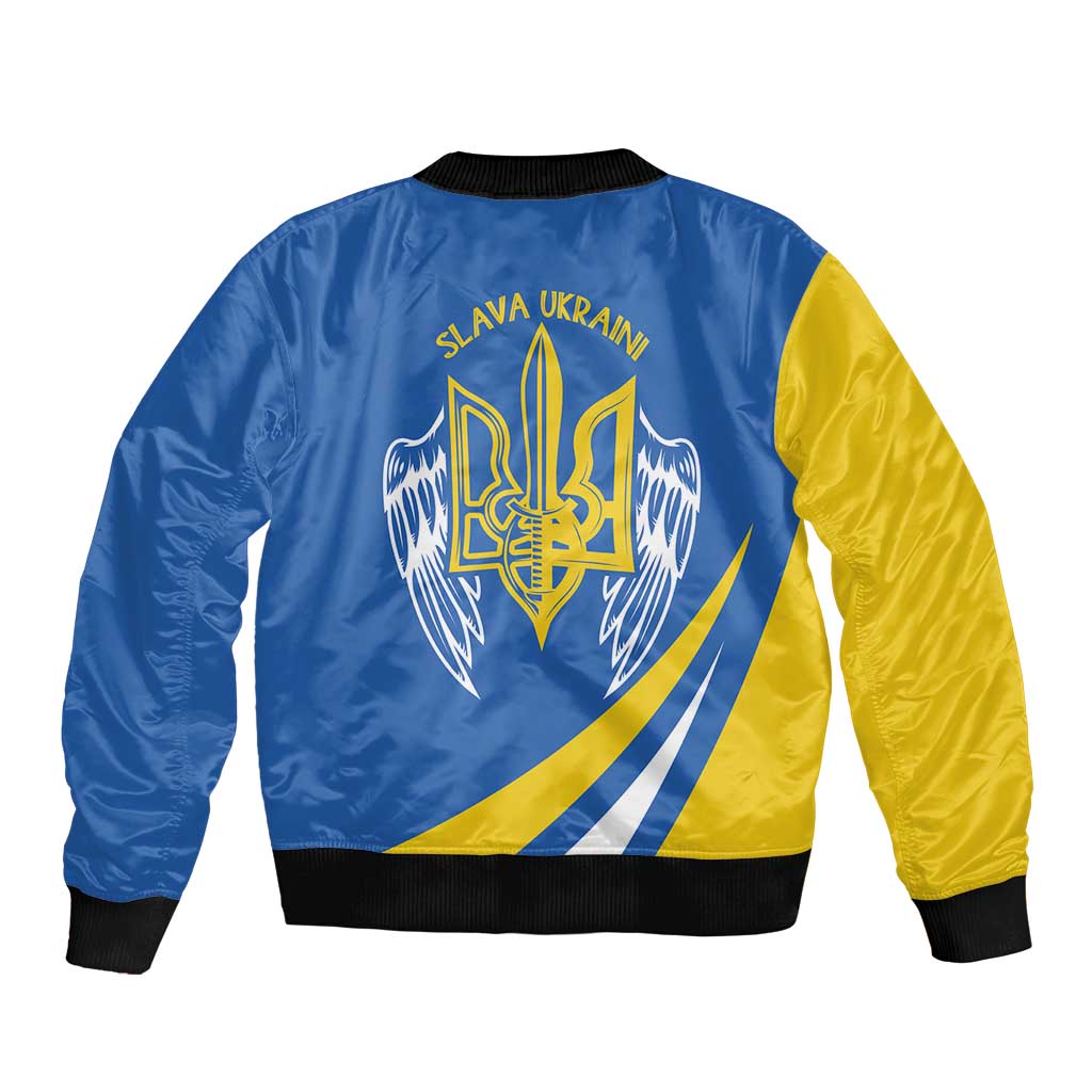 Ukraine Stylized Tryzub Bomber Jacket Slava Ukraini