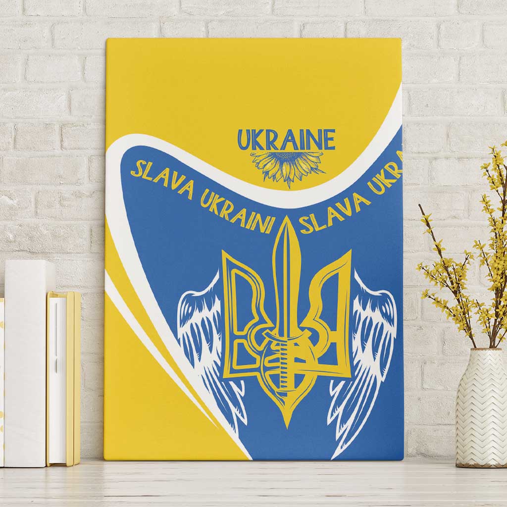 Ukraine Stylized Tryzub Canvas Wall Art Slava Ukraini