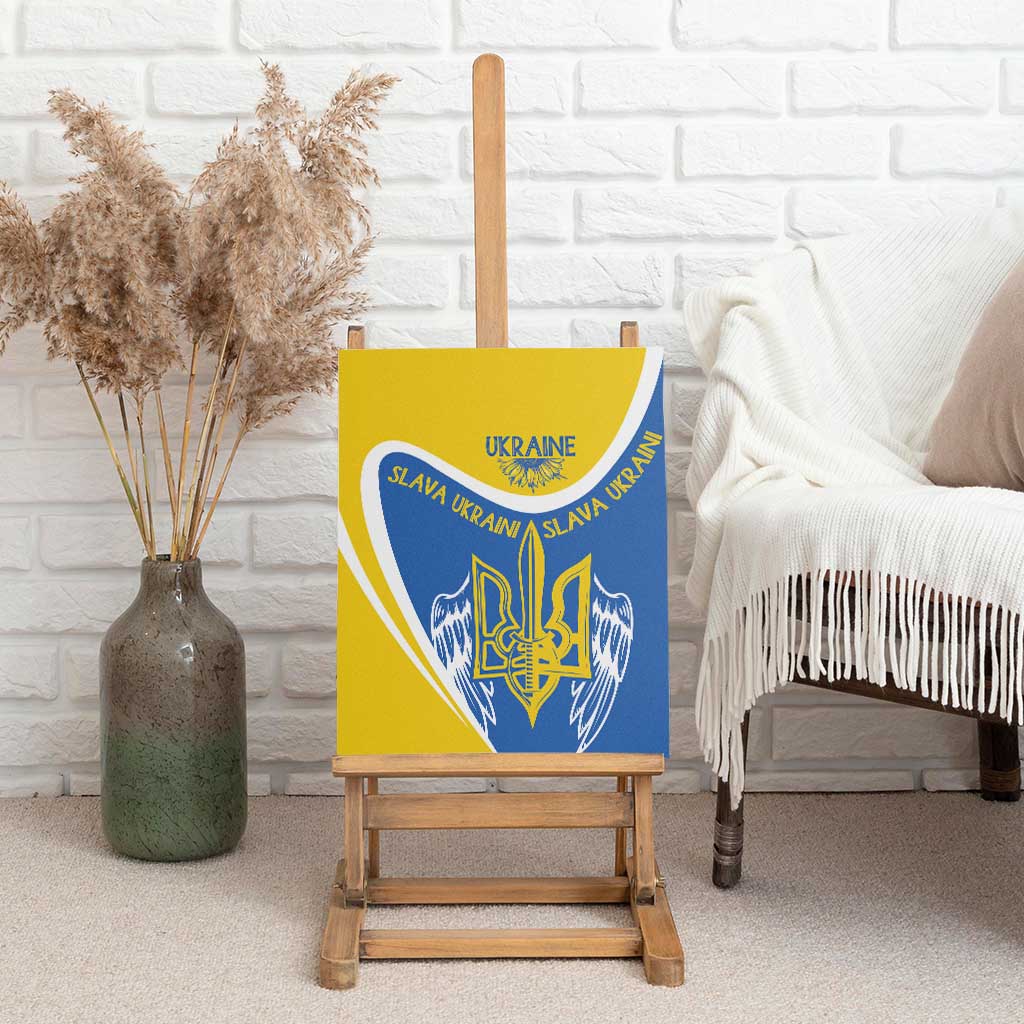 Ukraine Stylized Tryzub Canvas Wall Art Slava Ukraini