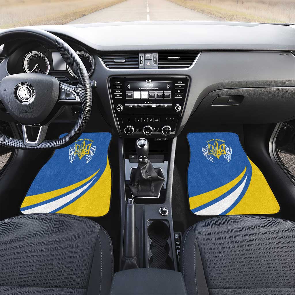 Ukraine Stylized Tryzub Car Mats Slava Ukraini