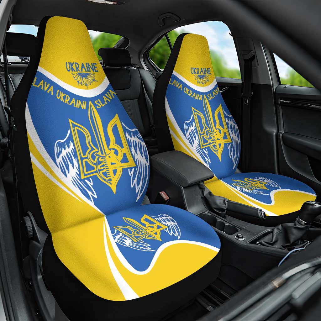 Ukraine Stylized Tryzub Car Seat Cover Slava Ukraini