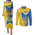Ukraine Stylized Tryzub Couples Matching Puletasi and Long Sleeve Button Shirt Slava Ukraini