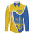 Ukraine Stylized Tryzub Family Matching Long Sleeve Bodycon Dress and Hawaiian Shirt Slava Ukraini