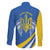 Ukraine Stylized Tryzub Family Matching Long Sleeve Bodycon Dress and Hawaiian Shirt Slava Ukraini