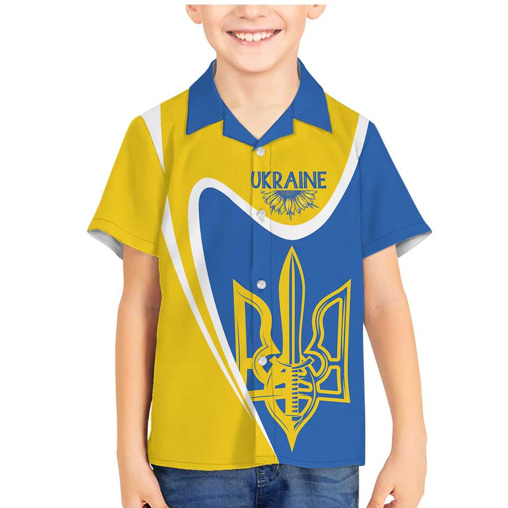 Ukraine Stylized Tryzub Family Matching Mermaid Dress and Hawaiian Shirt Slava Ukraini