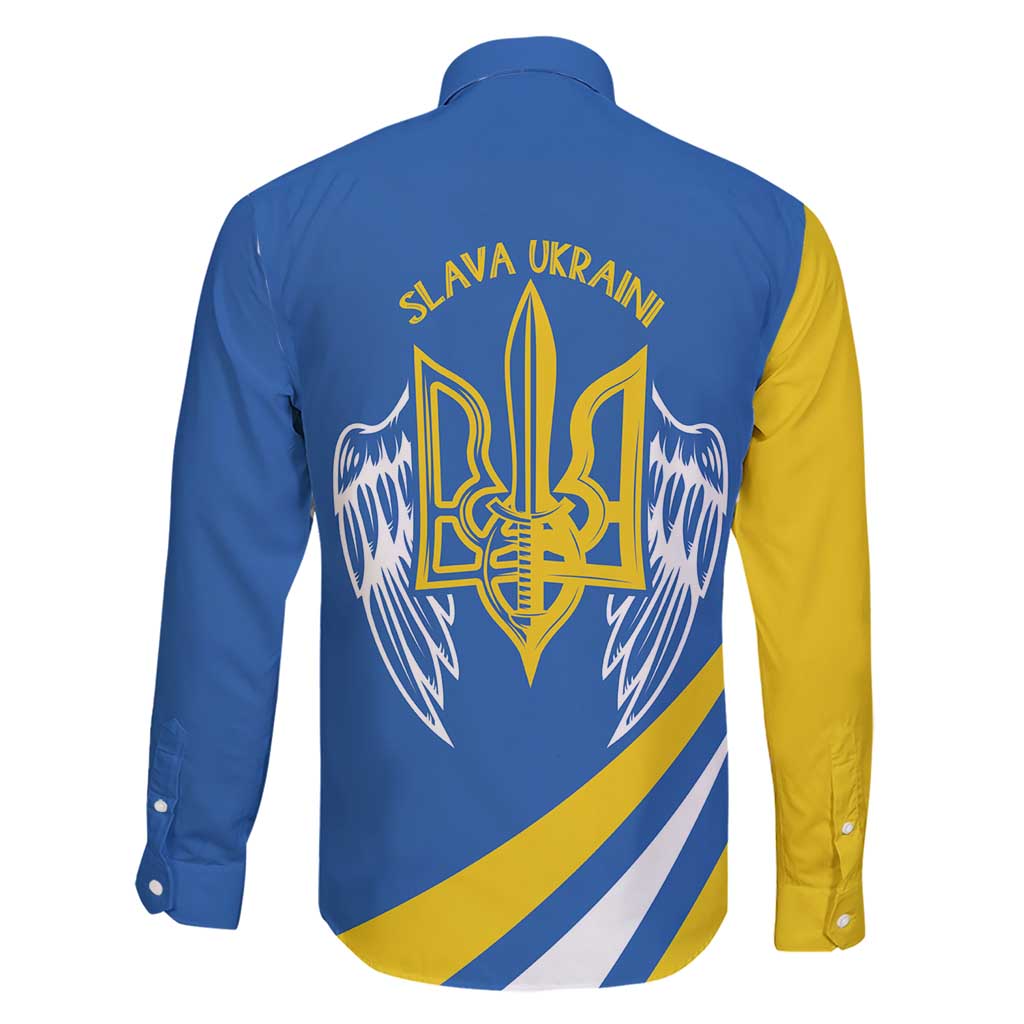 Ukraine Stylized Tryzub Family Matching Short Sleeve Bodycon Dress and Hawaiian Shirt Slava Ukraini