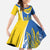 Ukraine Stylized Tryzub Family Matching Summer Maxi Dress and Hawaiian Shirt Slava Ukraini