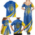 Ukraine Stylized Tryzub Family Matching Summer Maxi Dress and Hawaiian Shirt Slava Ukraini