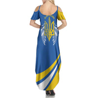 Ukraine Stylized Tryzub Family Matching Summer Maxi Dress and Hawaiian Shirt Slava Ukraini