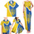 Ukraine Stylized Tryzub Family Matching Tank Maxi Dress and Hawaiian Shirt Slava Ukraini