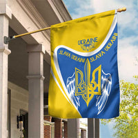 Ukraine Stylized Tryzub Garden Flag Slava Ukraini
