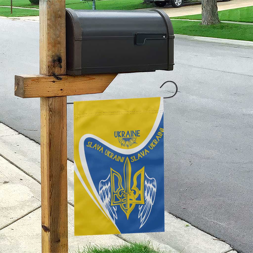Ukraine Stylized Tryzub Garden Flag Slava Ukraini
