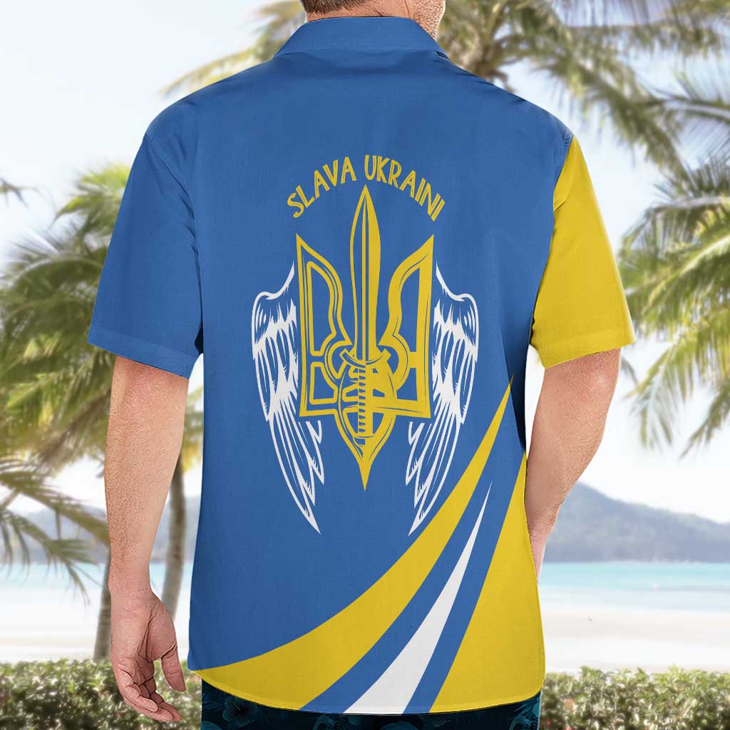 Ukraine Stylized Tryzub Hawaiian Shirt Slava Ukraini