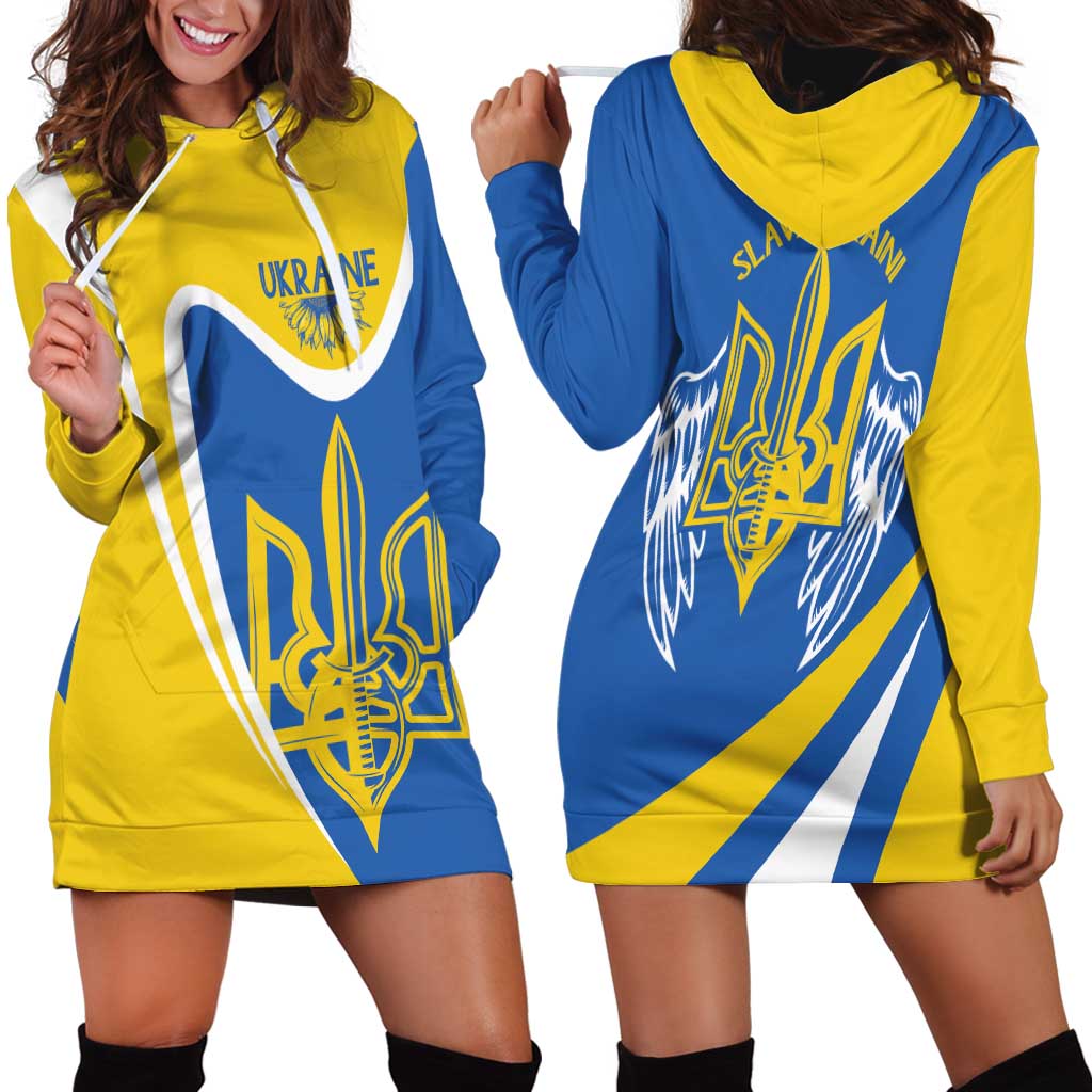 Ukraine Stylized Tryzub Hoodie Dress Slava Ukraini