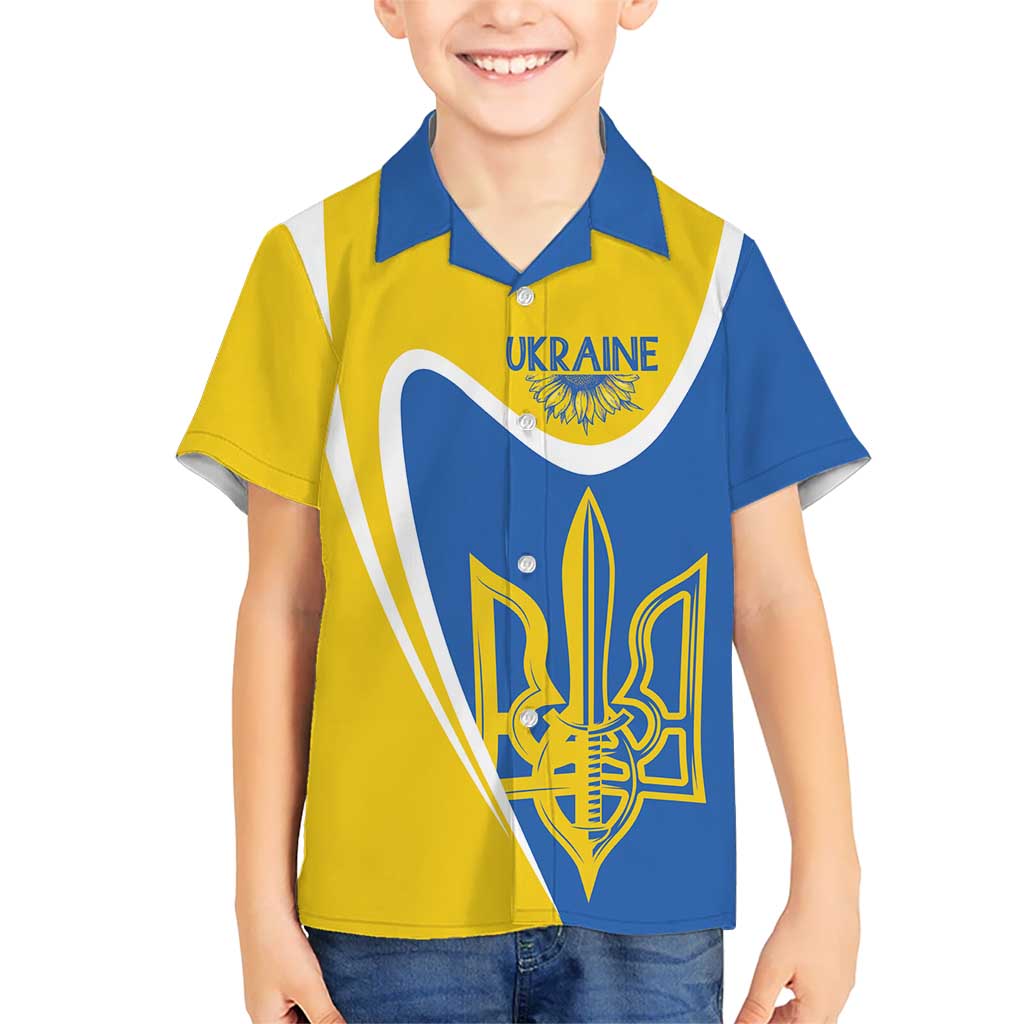 Ukraine Stylized Tryzub Kid Hawaiian Shirt Slava Ukraini
