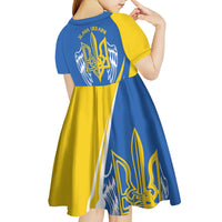 Ukraine Stylized Tryzub Kid Short Sleeve Dress Slava Ukraini
