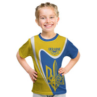 Ukraine Stylized Tryzub Kid T Shirt Slava Ukraini