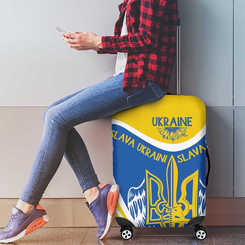 Ukraine Stylized Tryzub Luggage Cover Slava Ukraini