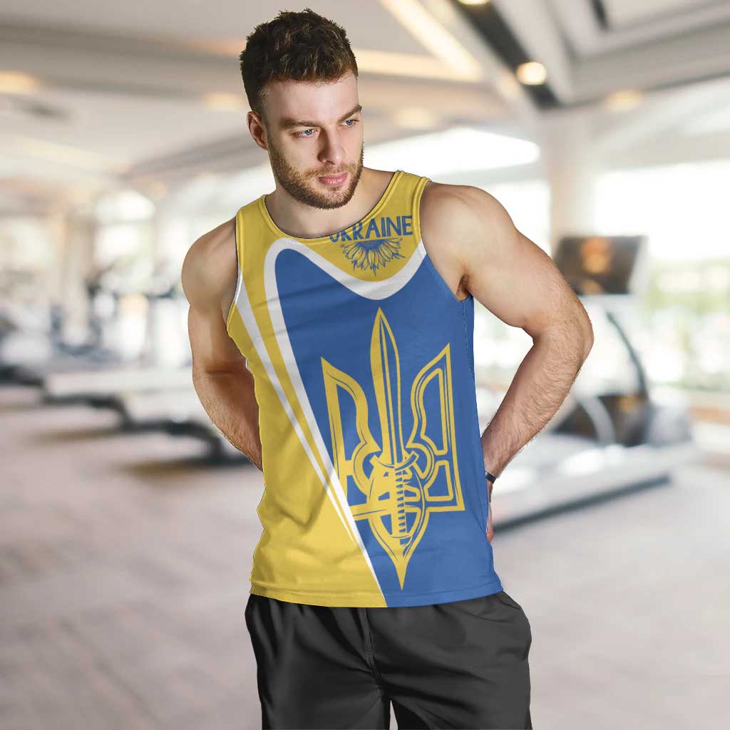 Ukraine Stylized Tryzub Men Tank Top Slava Ukraini