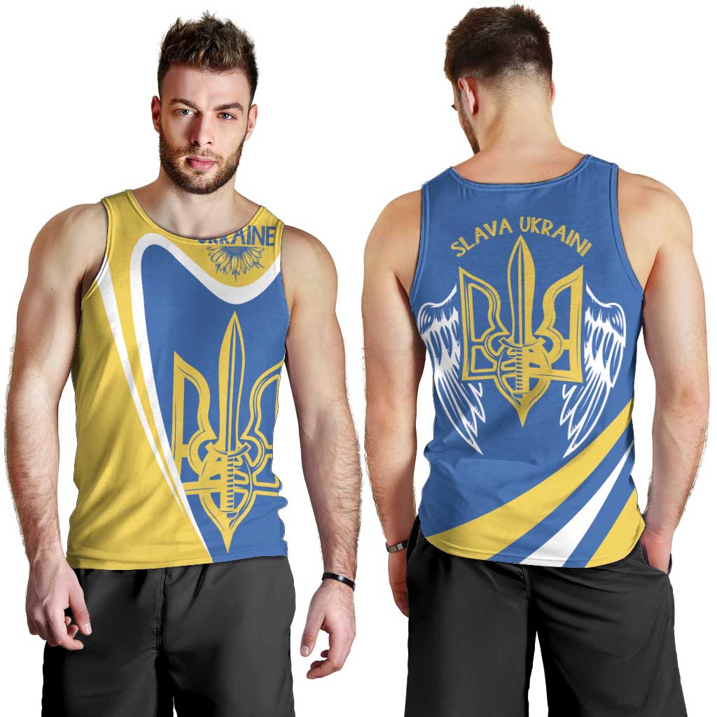 Ukraine Stylized Tryzub Men Tank Top Slava Ukraini