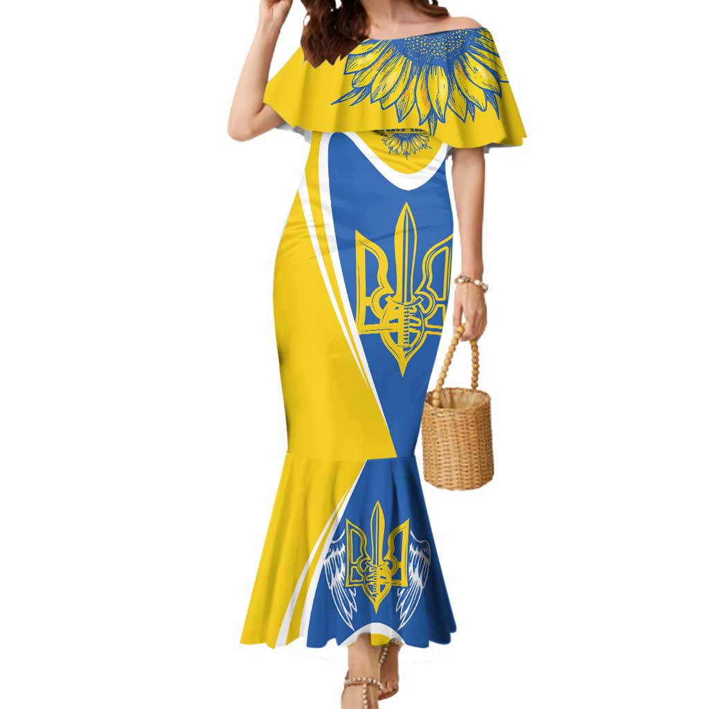 Ukraine Stylized Tryzub Mermaid Dress Slava Ukraini