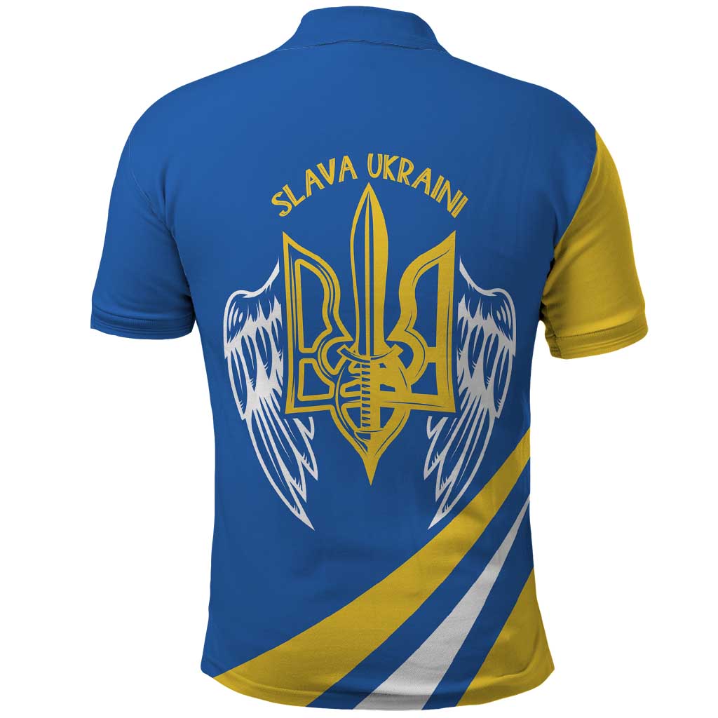 Ukraine Stylized Tryzub Polo Shirt Slava Ukraini