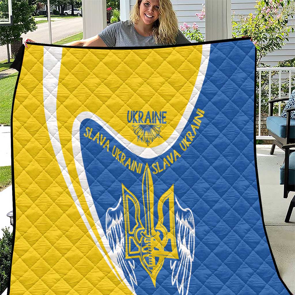 Ukraine Stylized Tryzub Quilt Slava Ukraini