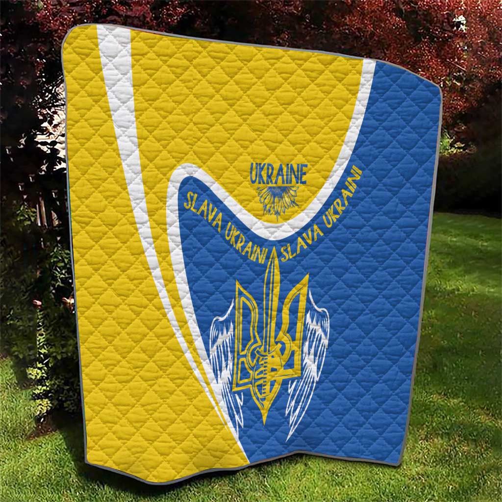 Ukraine Stylized Tryzub Quilt Slava Ukraini