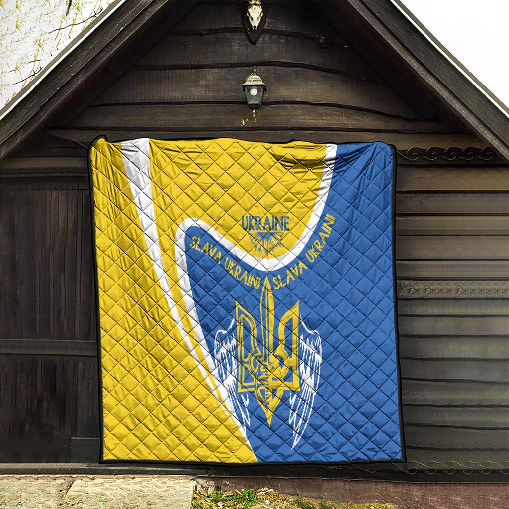 Ukraine Stylized Tryzub Quilt Slava Ukraini