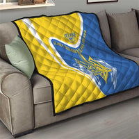 Ukraine Stylized Tryzub Quilt Slava Ukraini