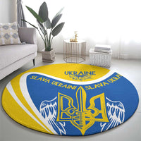 Ukraine Stylized Tryzub Round Carpet Slava Ukraini