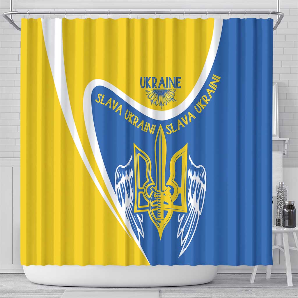 Ukraine Stylized Tryzub Shower Curtain Slava Ukraini