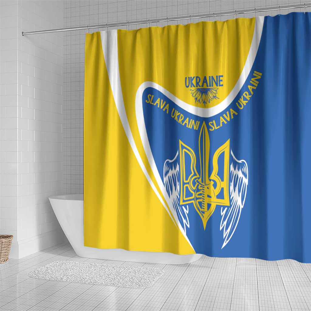 Ukraine Stylized Tryzub Shower Curtain Slava Ukraini