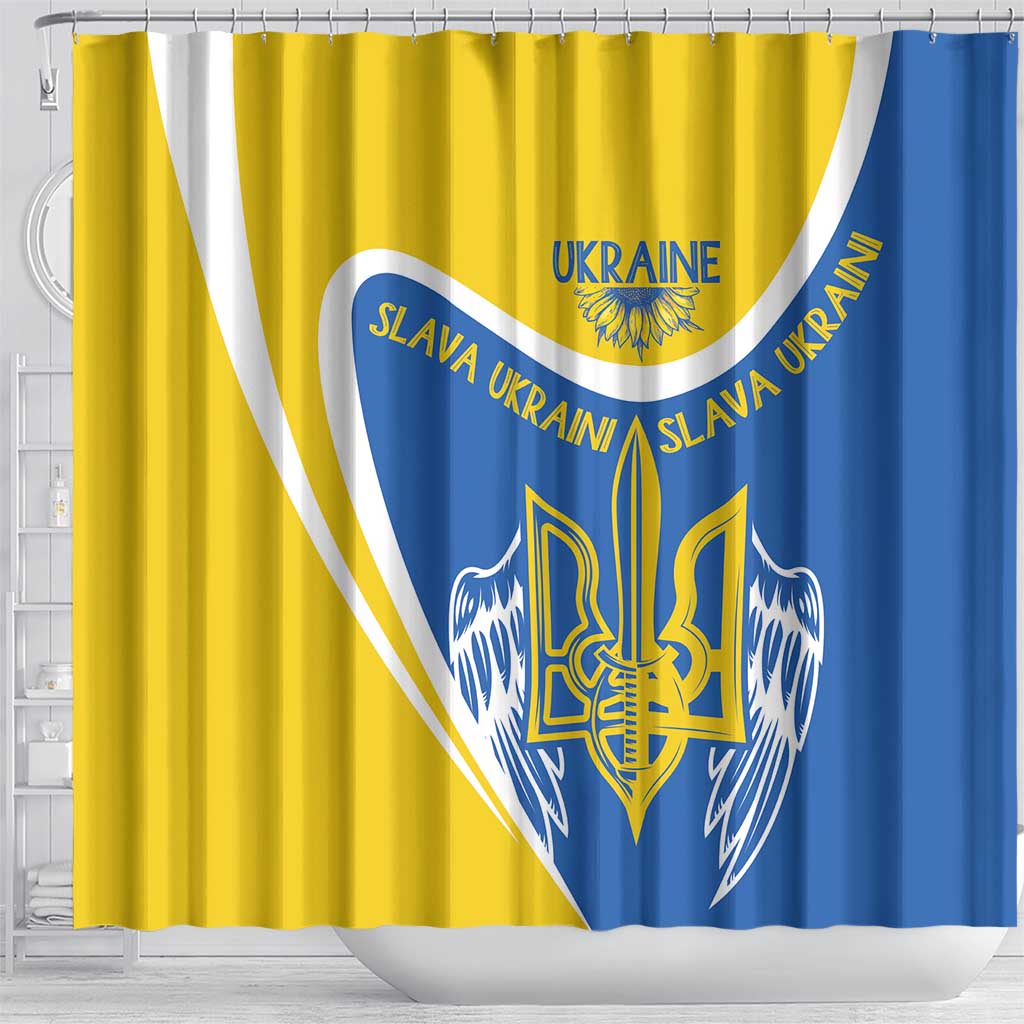 Ukraine Stylized Tryzub Shower Curtain Slava Ukraini