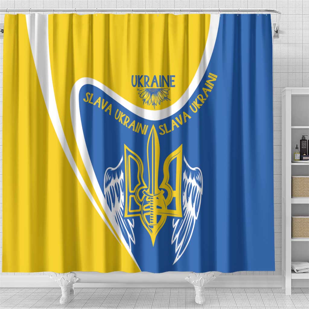 Ukraine Stylized Tryzub Shower Curtain Slava Ukraini