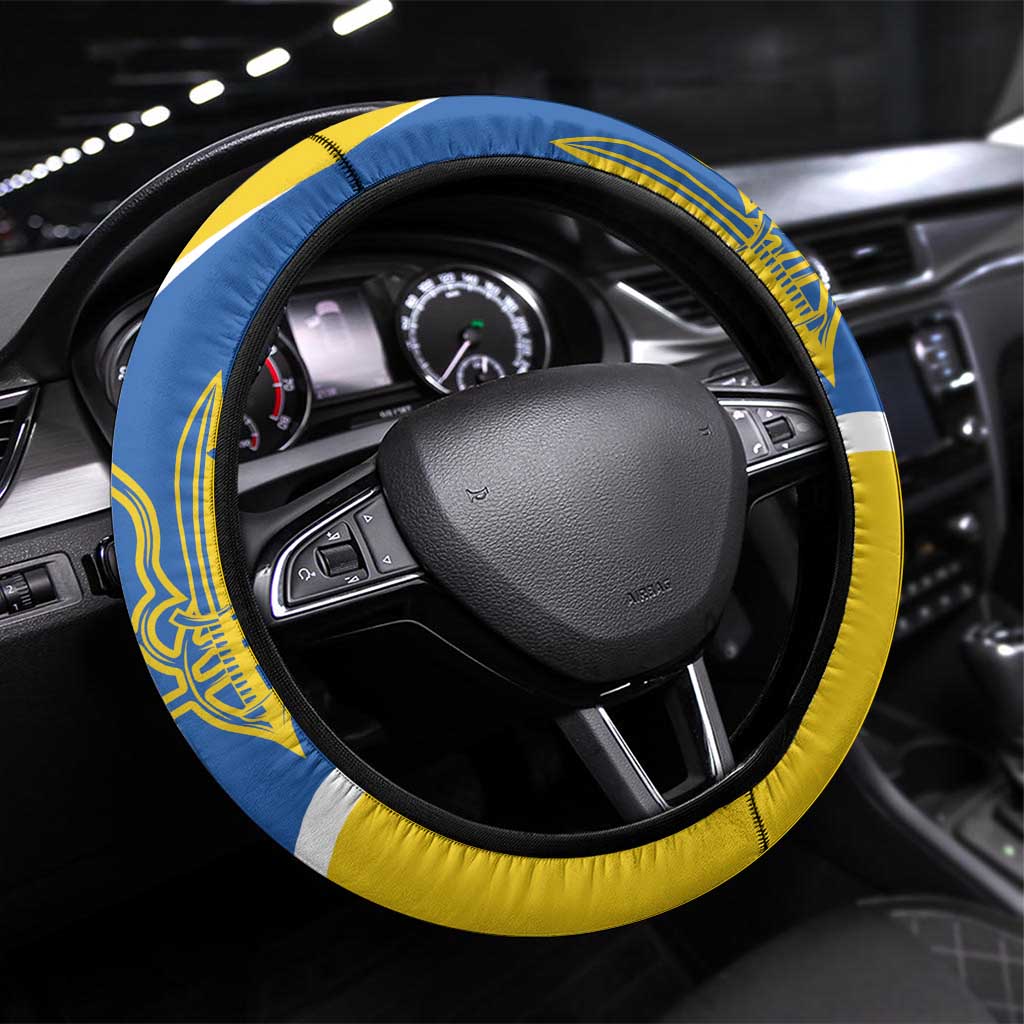 Ukraine Stylized Tryzub Steering Wheel Cover Slava Ukraini