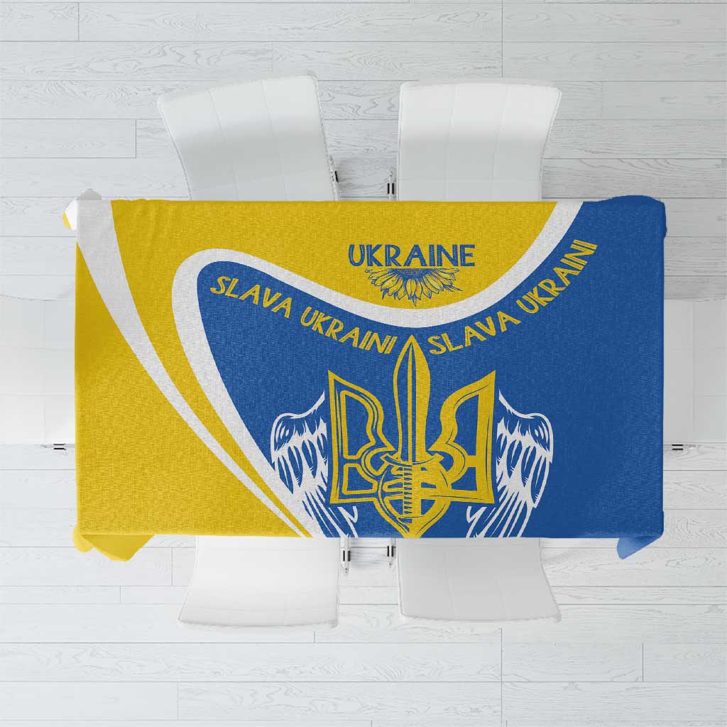 Ukraine Stylized Tryzub Tablecloth Slava Ukraini
