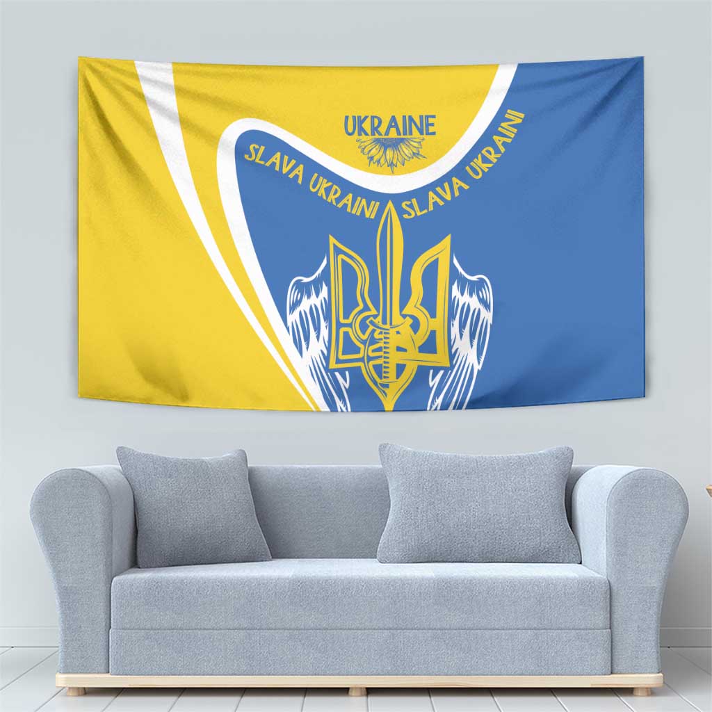 Ukraine Stylized Tryzub Tapestry Slava Ukraini