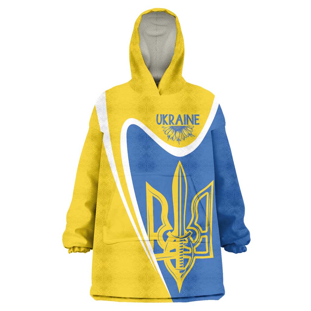 Ukraine Stylized Tryzub Wearable Blanket Hoodie Slava Ukraini